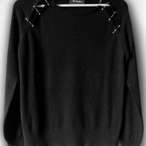 The Kooples Cashmere Wool Barbell Pin Punk Goth Sweater sz M